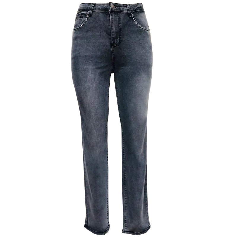 Women's Skull Patterned High Waist Jeans - Image 5