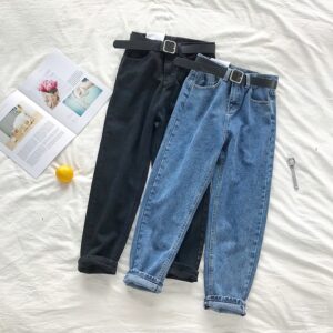High Waisted Women's Jeans in Korean Style