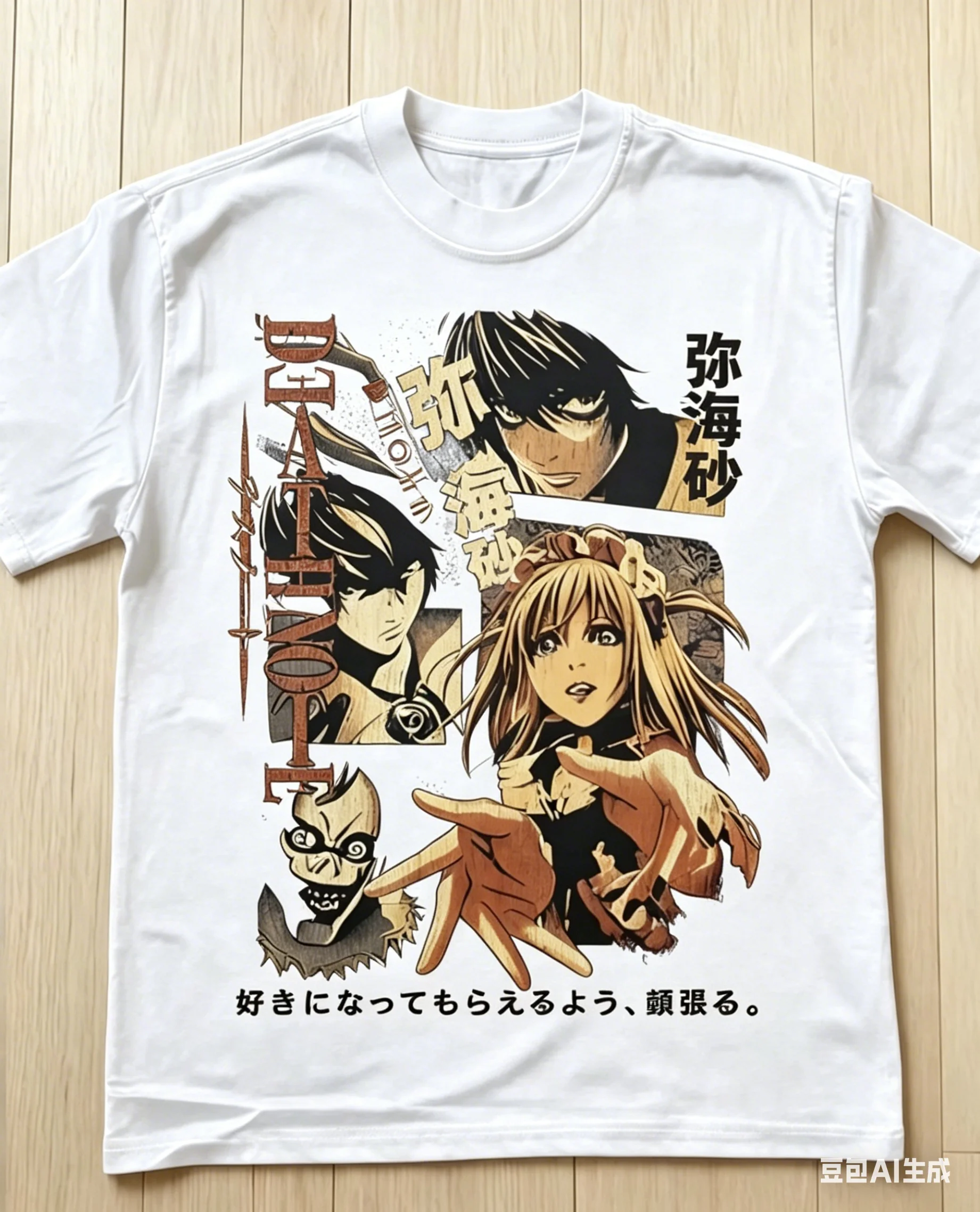 Classic Vintage Anime T-shirts Death Note Anime T-shirts Retro Pattern T-shirts Y2k Graphic Printed Cotton Short-sleeved Unisex