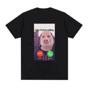 John Pork Is Calling Funny Answer T Shirt Fashion for Fan Vintage Washed Unisex Comfortable Stretched Versatile Streetwear Tops