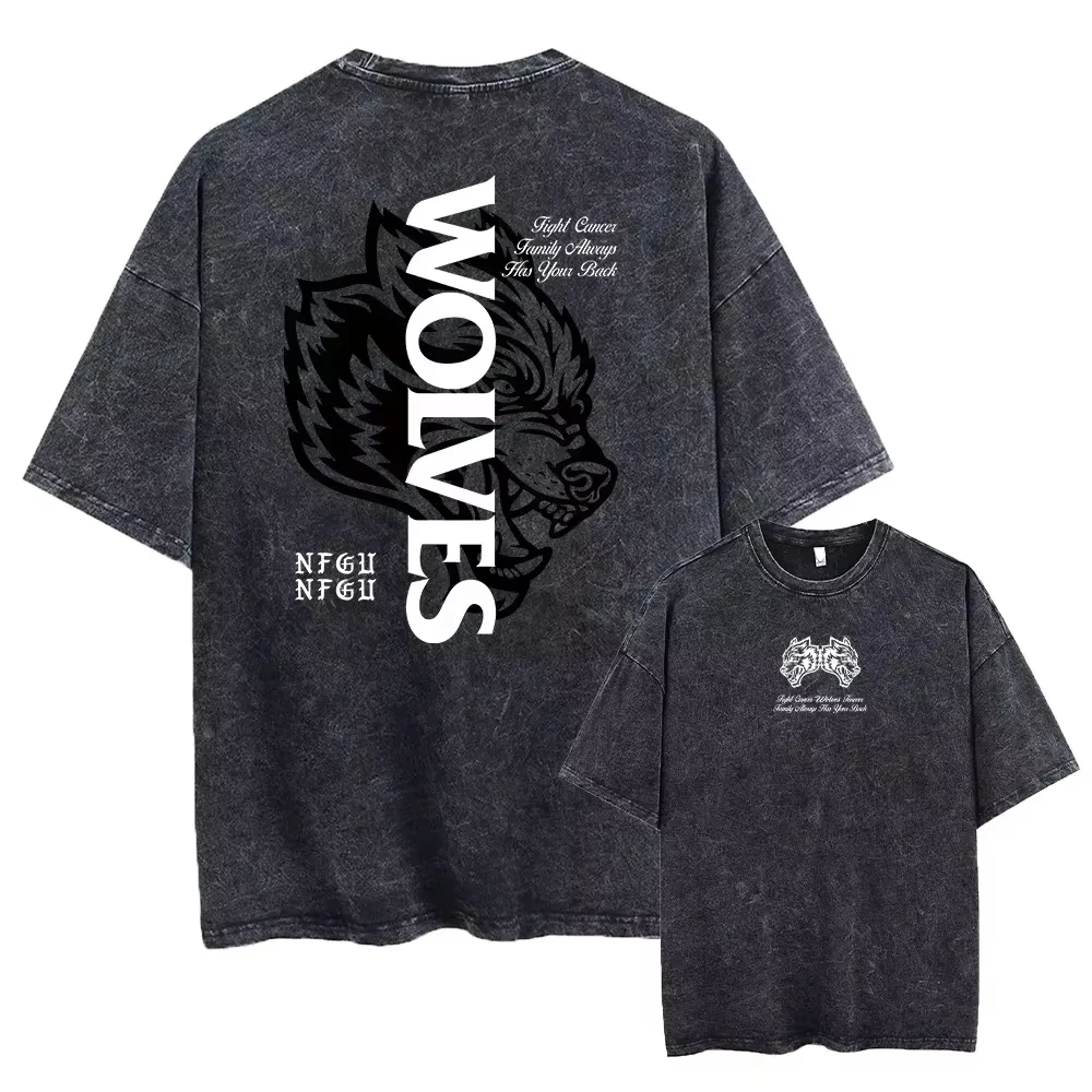 2025 Darc Wolves Sport Vintage Washed TShirts Gym Bodybuilding Unisex Clothing Summer Fitness TEE Workout Sport T-shirts