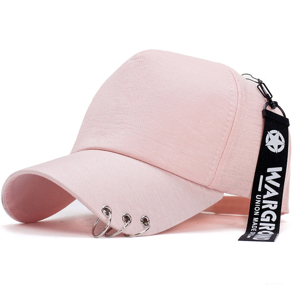Korean Styled Unisex Baseball Cap with Rings