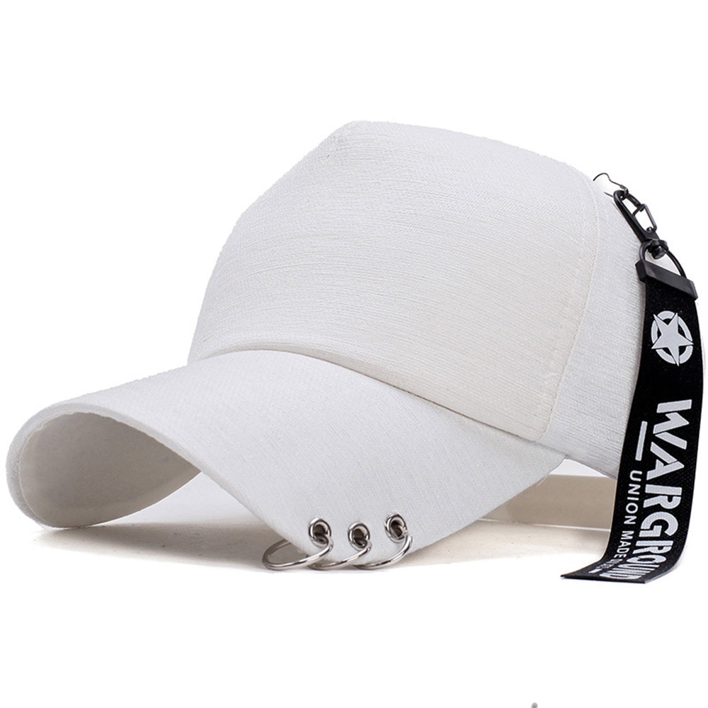 Korean Styled Unisex Baseball Cap with Rings
