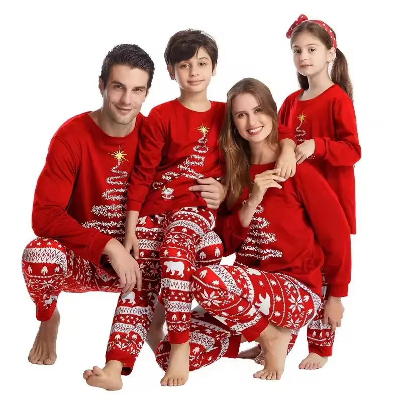 2025 New Family Christmas Pajamas Mom Dad Kids Matching Clothing Set Baby Romper Pjs Soft Loose 2 Pieces Suit Homewear Xmas Look