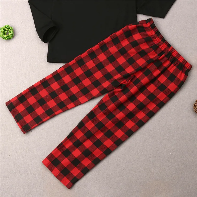 Adults Baby Kids Christmas Family Matching Pajamas Set Sleepwear Xmas Plaid Nightwear Outfits 2Pcs/set