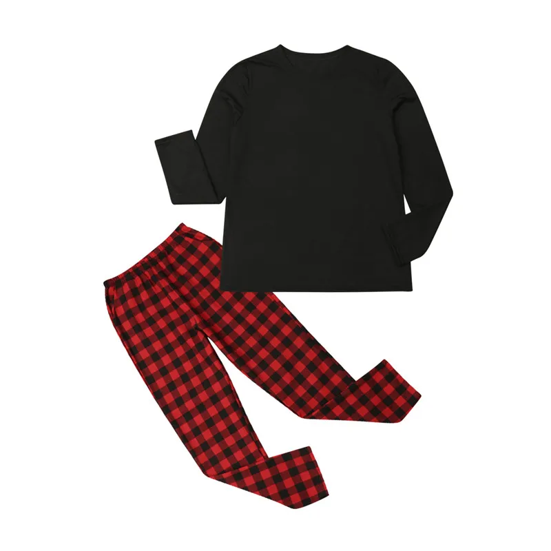 Adults Baby Kids Christmas Family Matching Pajamas Set Sleepwear Xmas Plaid Nightwear Outfits 2Pcs/set