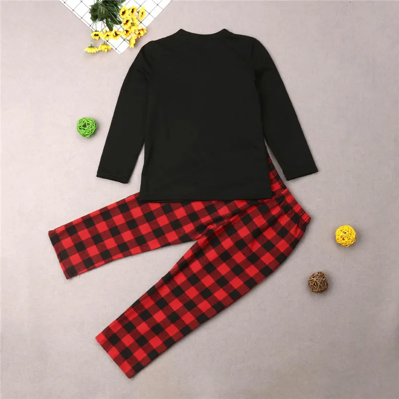 Adults Baby Kids Christmas Family Matching Pajamas Set Sleepwear Xmas Plaid Nightwear Outfits 2Pcs/set