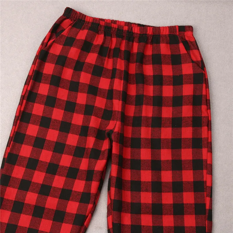 Adults Baby Kids Christmas Family Matching Pajamas Set Sleepwear Xmas Plaid Nightwear Outfits 2Pcs/set