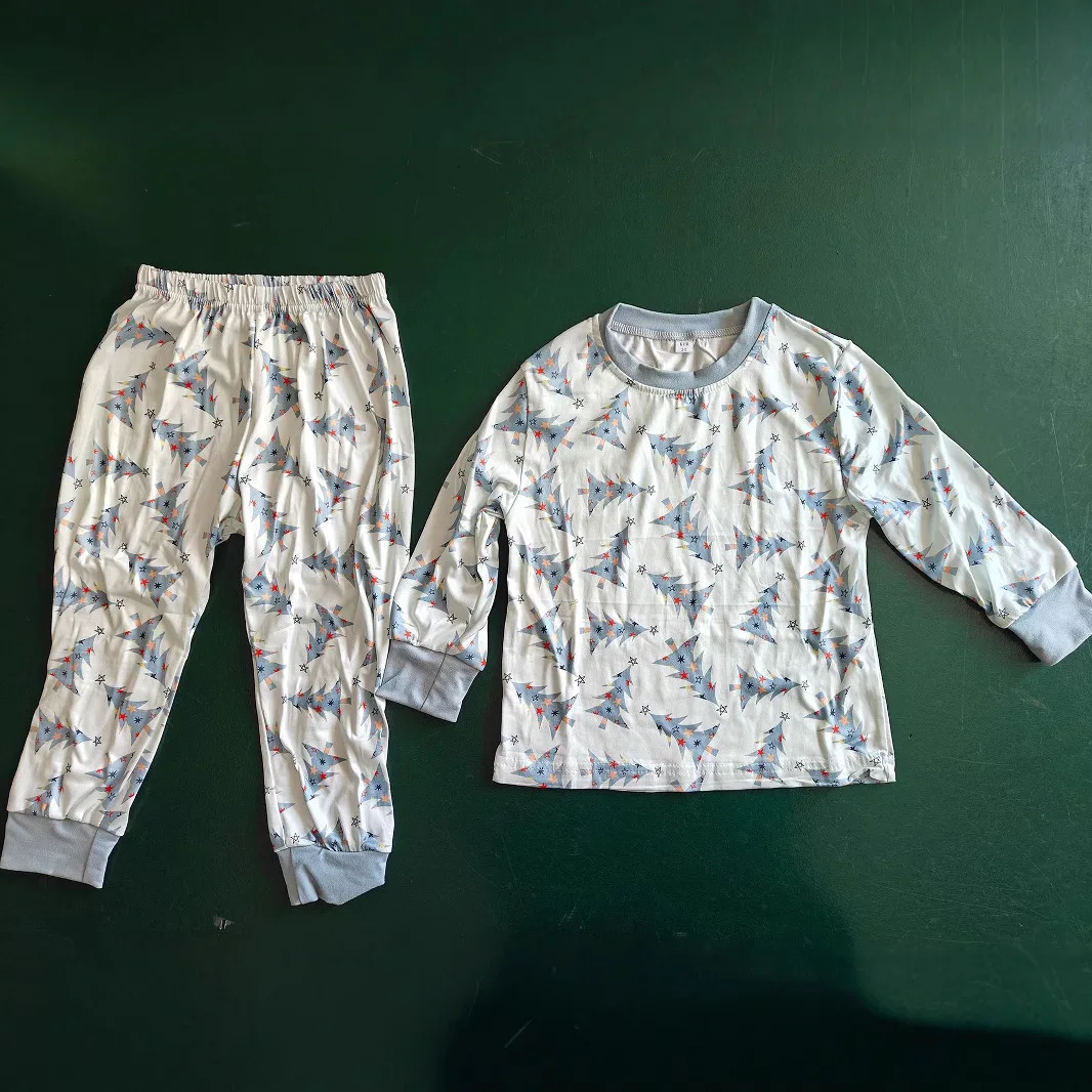 Holiday Party Look Pyjamas Christmas Tree Print Family Pajamas Set Adults Kids Matching Outfits Baby&Dog Romper 2 Pcs Suit PJs
