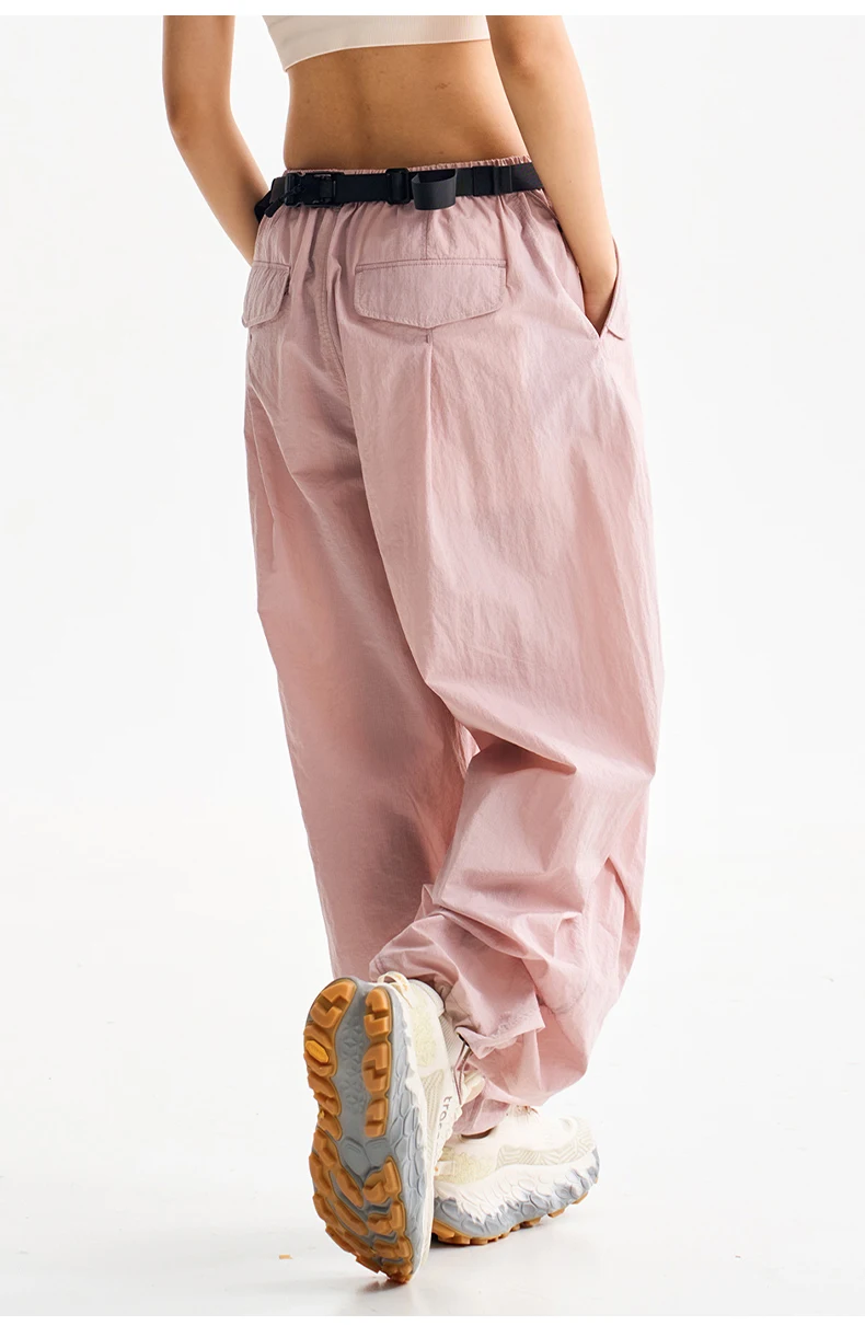 Unisex Water Repellent Quick Dry Casual Pants Baggy Straight Leg Trousers with Drawstring Elastic Waist for Outdoor Streetwear