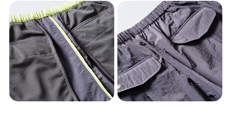 Unisex Water Repellent Quick Dry Casual Pants Baggy Straight Leg Trousers with Drawstring Elastic Waist for Outdoor Streetwear