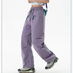 Unisex Dopamine Color Wide-Leg Parachute Pants – Lightweight, Quick-Dry & BF Style Loose Fit for Summer Streetwear & Casual Wear