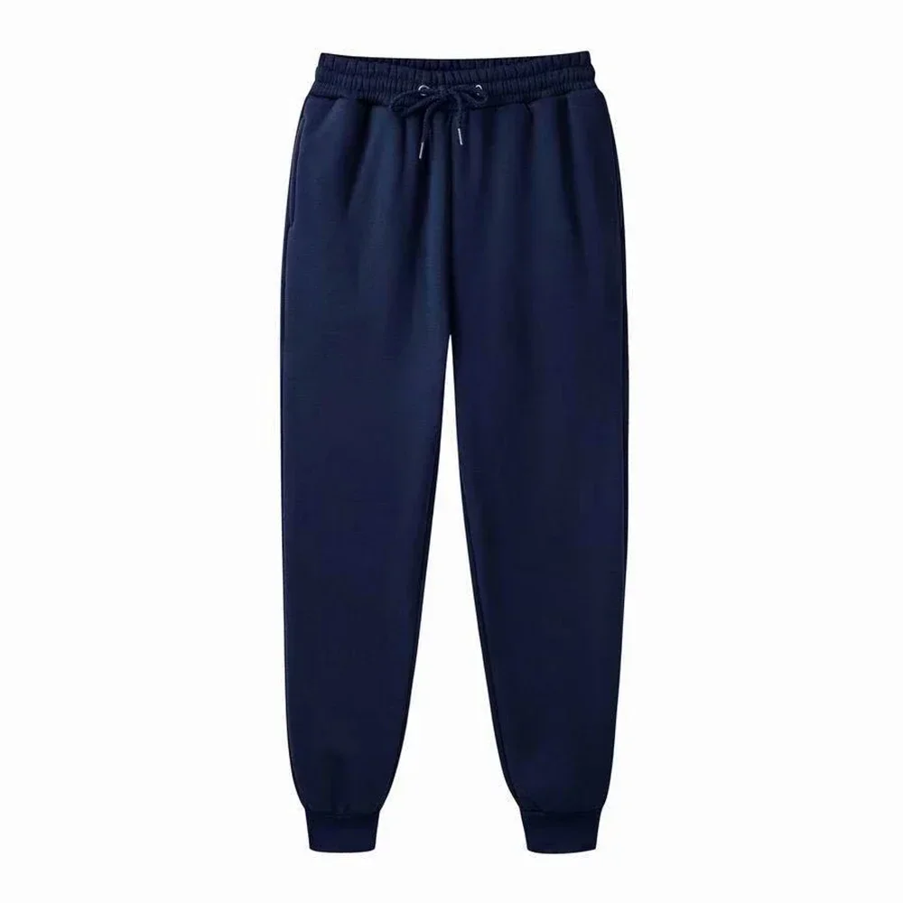 Men's Casual Sweatpants Fleece Sports Pants Unisex Fashion Solid Loose Trousers Streetwear Autumn Winter Jogging Fitness Pants - Image 2