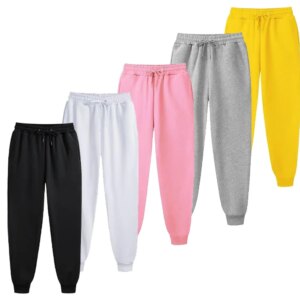 Men's Casual Sweatpants Fleece Sports Pants Unisex Fashion Solid Loose Trousers Streetwear Autumn Winter Jogging Fitness Pants