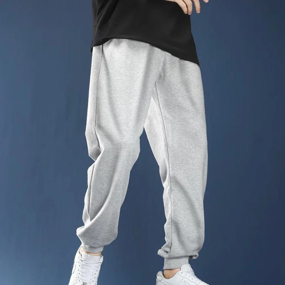 Men's Casual Sweatpants Fleece Sports Pants Unisex Fashion Solid Loose Trousers Streetwear Autumn Winter Jogging Fitness Pants - Image 5