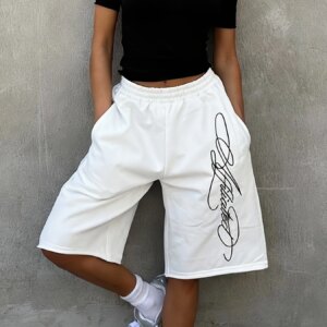 European and American Retro Street Hip-Hop Summer Letter Trendy Loose Casual Five-Point Shorts, Straight-Cut Unisex Shorts