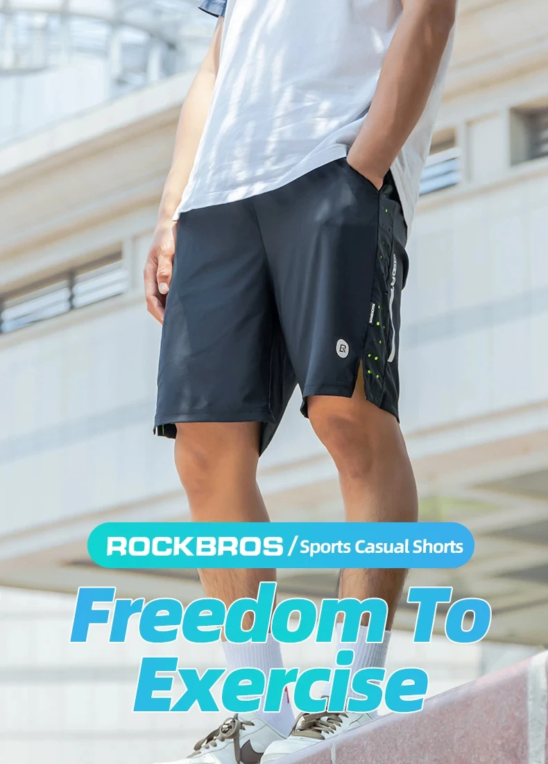 ROCKBROS Sports Shorts Breathable Running Shorts Unisex Summer Quick-drying Casual Spandex Jogging Fitness Trousers