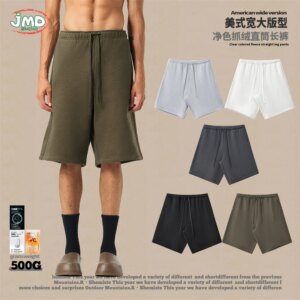 JMD Trendy 2026 Autumn Man 500gsm Fleece Shorts Unisex Casual Loose Heavy Weight Knee Length Shorts Streetwears QH0118