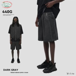 JMD New 2026 Summer Men Washed Mesh Shorts Unisex Vintage Breathable 440gsm Sport Knee Length Shorts Brand Clothing QH0002