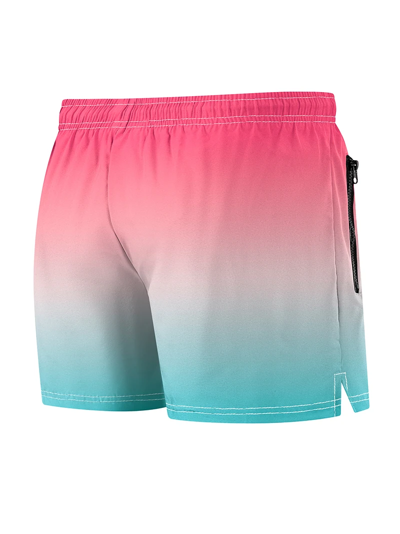 Men's Beach Shorts with Mesh Liner Summer Casual Board Shorts with Zipper Side Pockets Swim Trunks Swimwear Swimsuit Beachwear