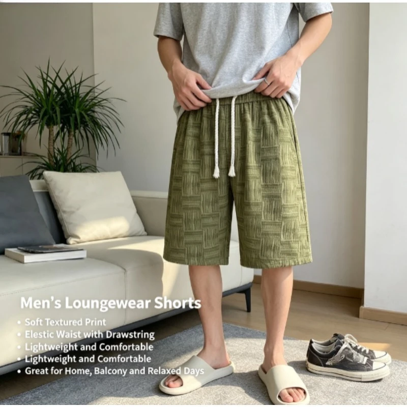 Men Premium Ice Silk 5 Inch Casual Shorts, Hot Selling Quick Dry Loose Draping Summer Outdoor Wear Short Trousers