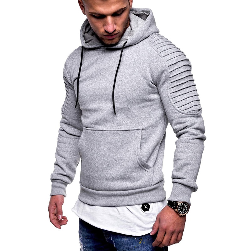 Cotton Men's Hoodie with Front Pocket - Image 4