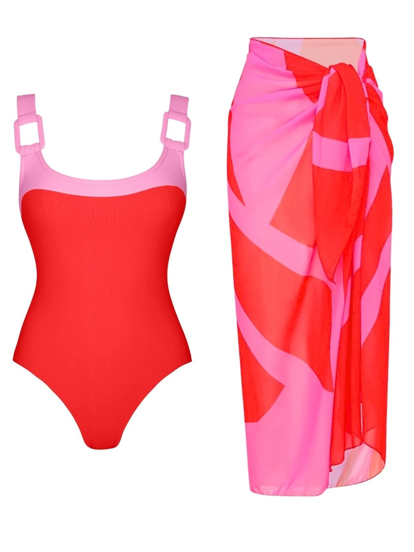 2026 New Sexy One Piece Swimsuit For Women Swimwear And Beach Skirt Splicing Bathing Suit Beachwear Swimming Suit For Women Swim