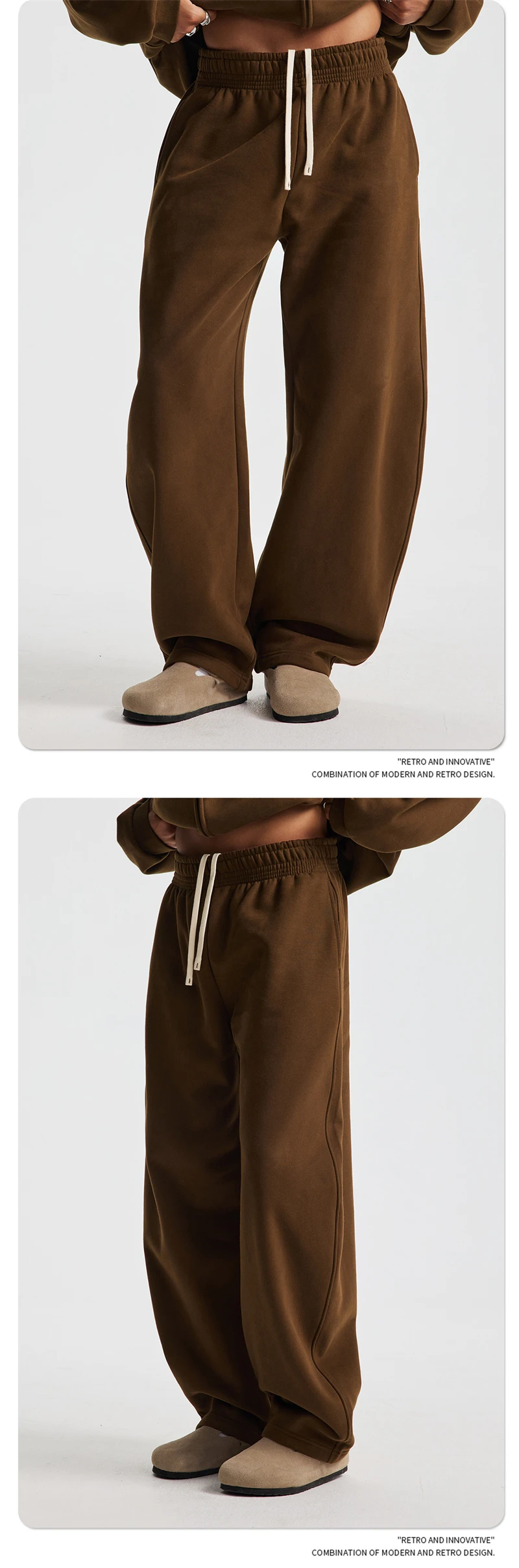 ZODF 2025 Winter 430gsm Man Fleece Straight Pants Unisex Casual Oversized Thick Keep Warm Trousers Sweatpants HY1170