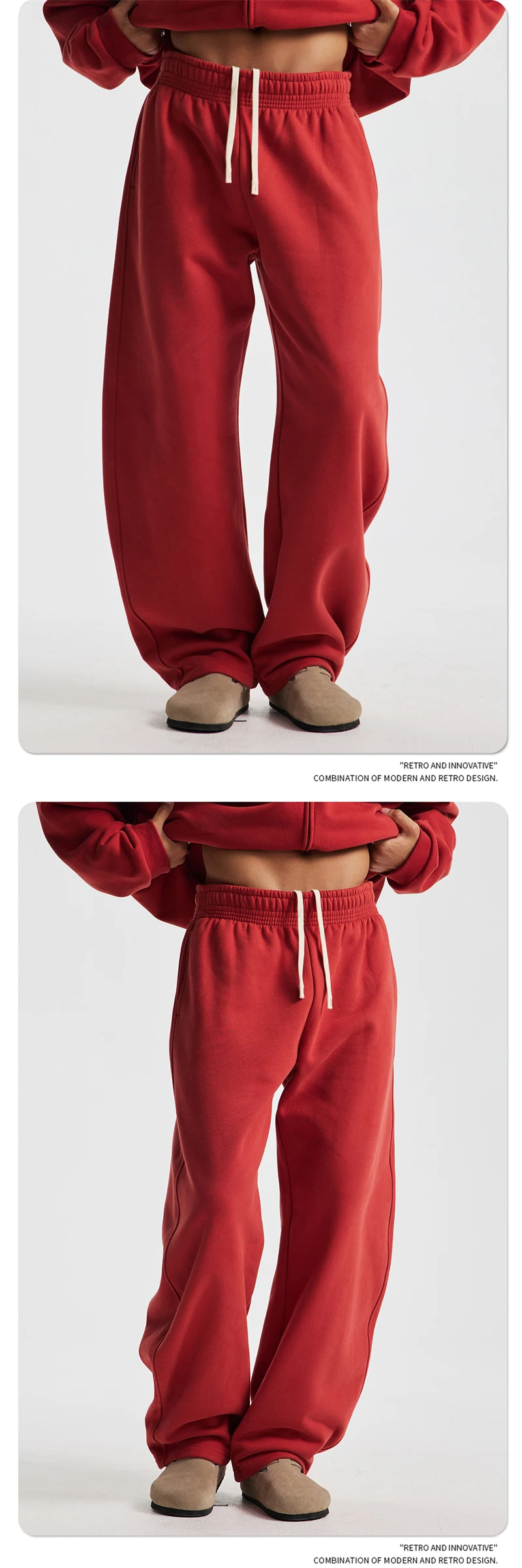 ZODF 2025 Winter 430gsm Man Fleece Straight Pants Unisex Casual Oversized Thick Keep Warm Trousers Sweatpants HY1170