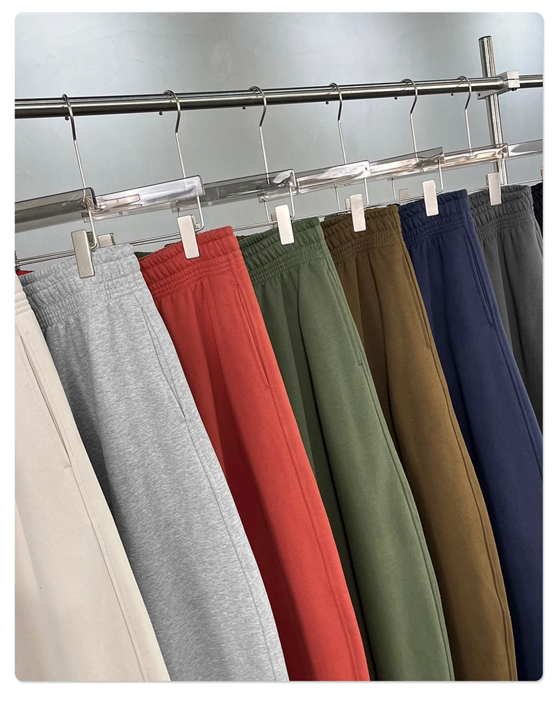 ZODF 2025 Winter 430gsm Man Fleece Straight Pants Unisex Casual Oversized Thick Keep Warm Trousers Sweatpants HY1170