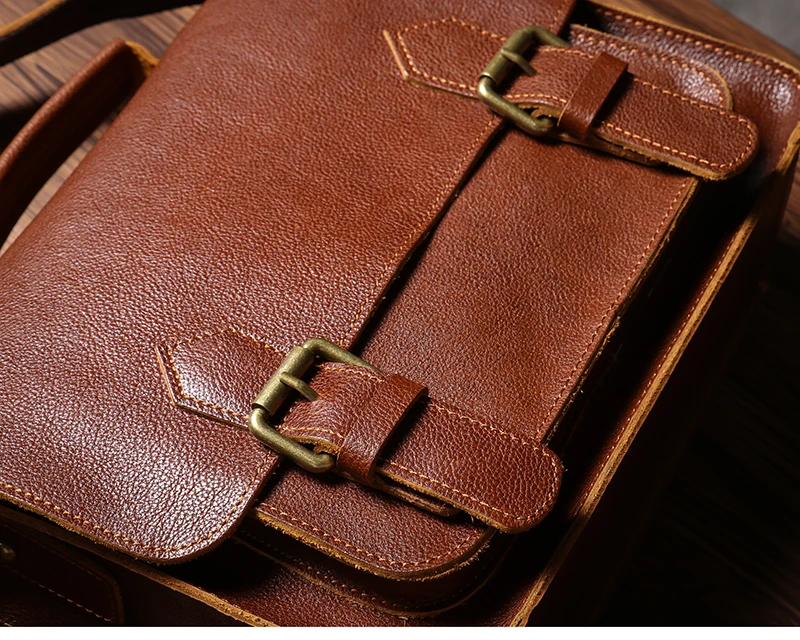 NUKA High Quality Top-Grain Cowhide Crossbody Bag Retro Unisex Messenger Bag Luxury Shoulder Bag Genuine Leather Cambridge Bags