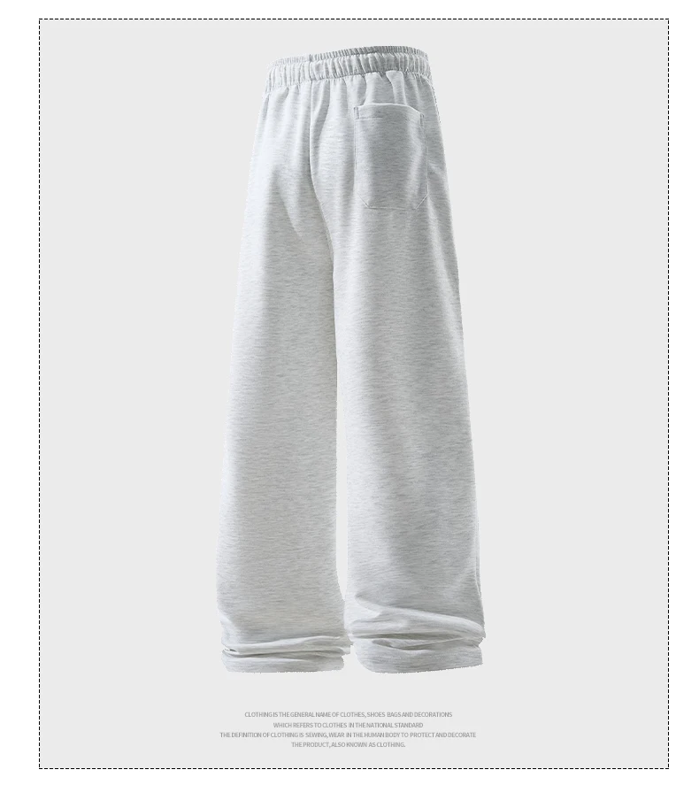 Wide Leg Pant Fashion Causal Breathable Men Sweatpant Male Autumn Versatile Elastic High Waist Drawstring Loose Straight Trouser