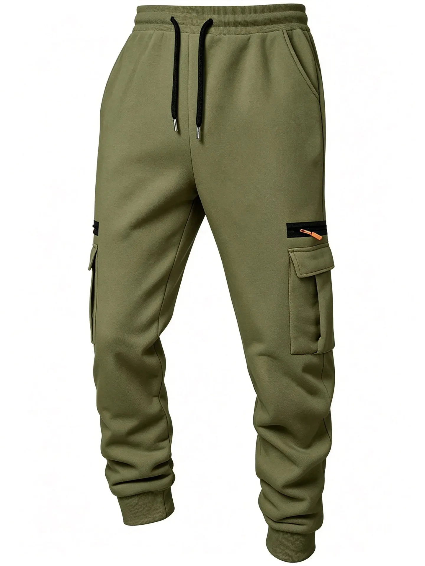 2026 Men's Joggers Pants Loose Drawstring Long Pants Men Zipper Multi-pocket Sweatpants Casual Cargo Trousers For Men Fitness