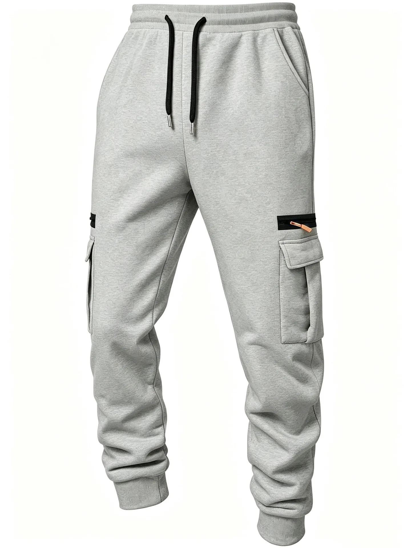 2026 Men's Joggers Pants Loose Drawstring Long Pants Men Zipper Multi-pocket Sweatpants Casual Cargo Trousers For Men Fitness