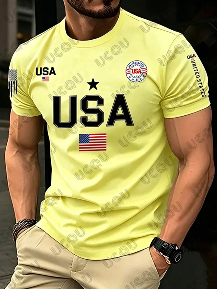 2026 New USA Flag Graphic Men Surfing T-shirt Summer Sports Quick Dry Tees Casual United States Print Streetwear Kids/Adult Tops