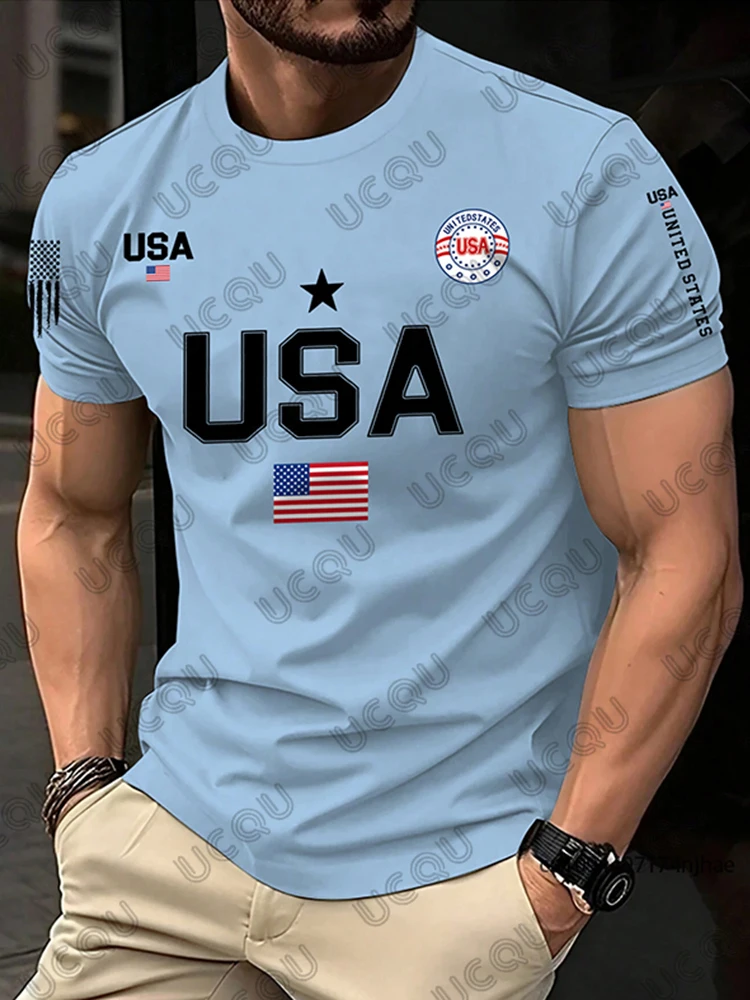 2026 New USA Flag Graphic Men Surfing T-shirt Summer Sports Quick Dry Tees Casual United States Print Streetwear Kids/Adult Tops