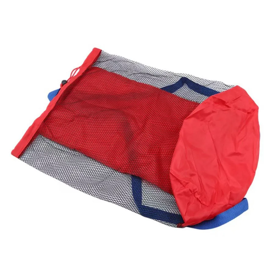 Mesh Beach Bag Drawstring Backpack Foldable Toy Organizer Pouch Shell Adjustable Straps Large Capacity Beach Toy Bag Swim Bag - Image 6