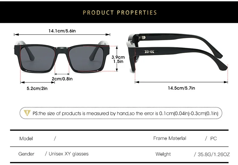 Quality Square Polarized Sunglasses Men Metal Core UV400 Unisex Sun Glasses Travel Hiking Beach Fishing Eyewear