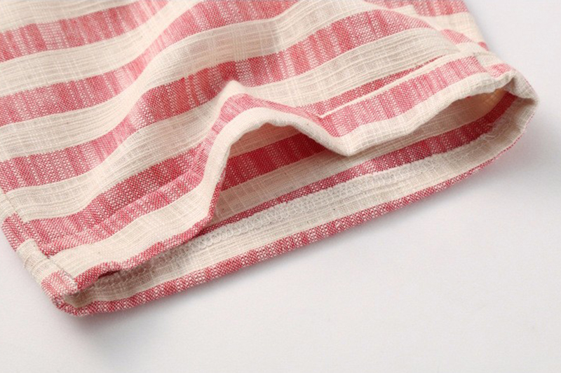 Men's Stylish Breathable Cotton Shorts with Striped Pattern and Drawstring - Image 10