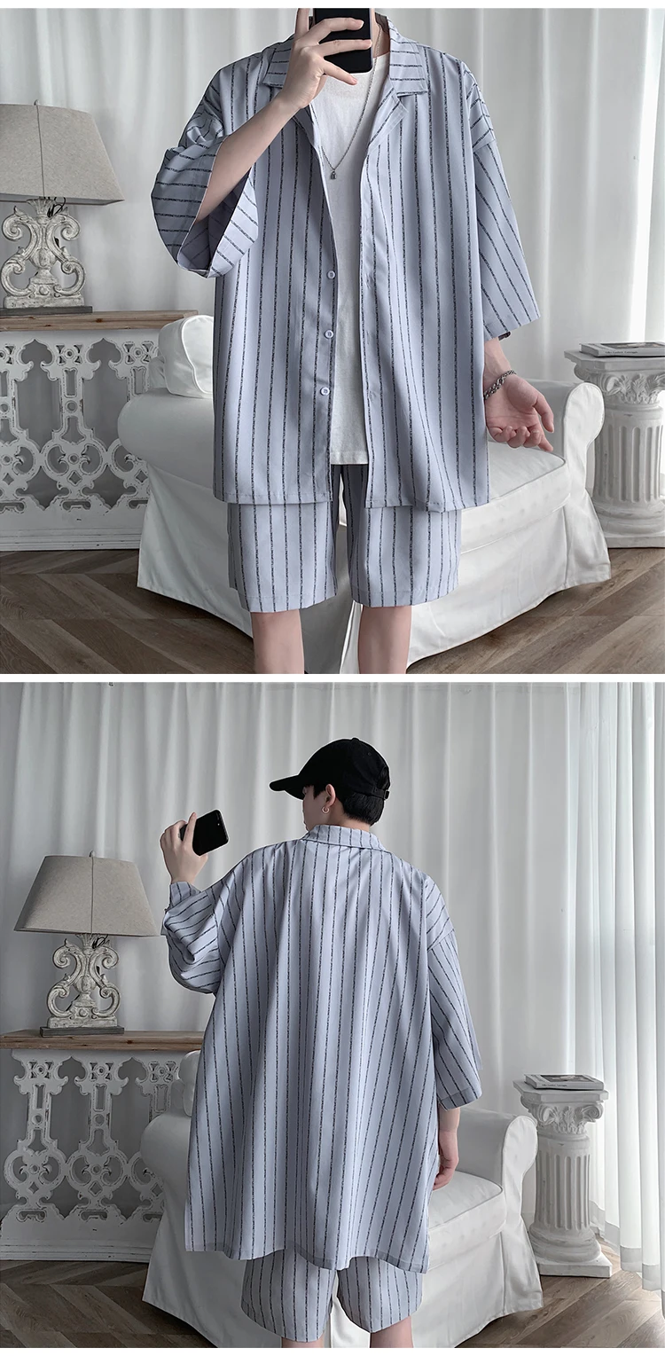 Men's Loose Striped Clothing Set Men's Loose Striped Clothing Set