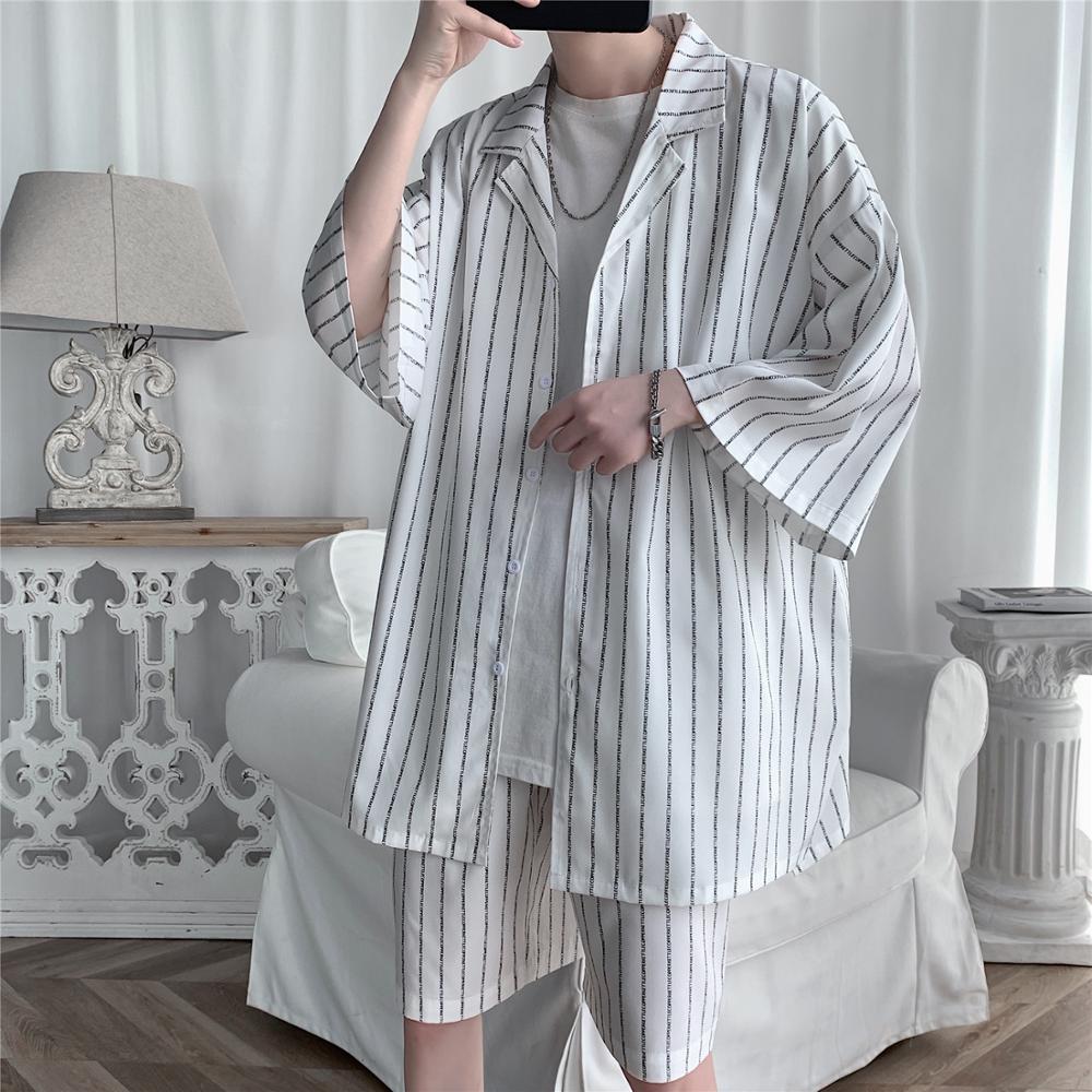 Men's Loose Striped Clothing Set - Image 4