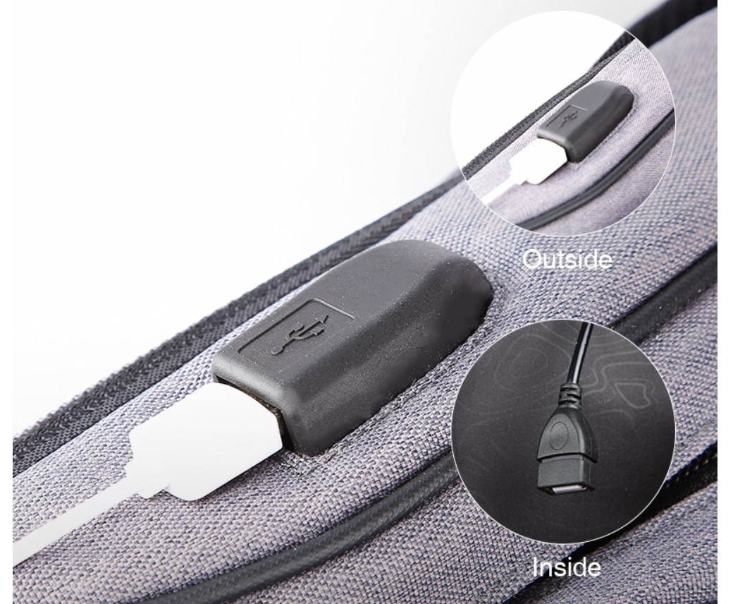 Men's Water Drop One Shoulder USB Backpack - Image 5