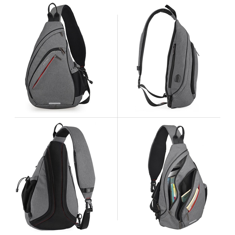 Men's Water Drop One Shoulder USB Backpack - Image 3
